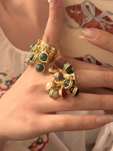 Fashion Vintage Natural Gemstone Peacock Ring Color – Posh Atomic