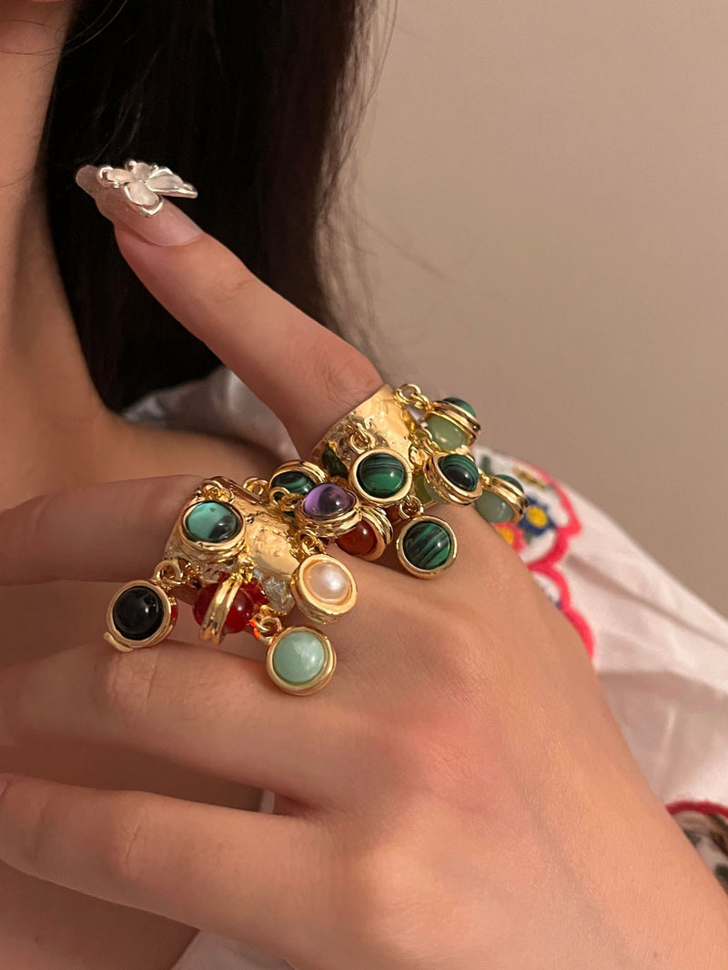 Fashion Vintage Natural Gemstone Peacock Ring – Posh Atomic