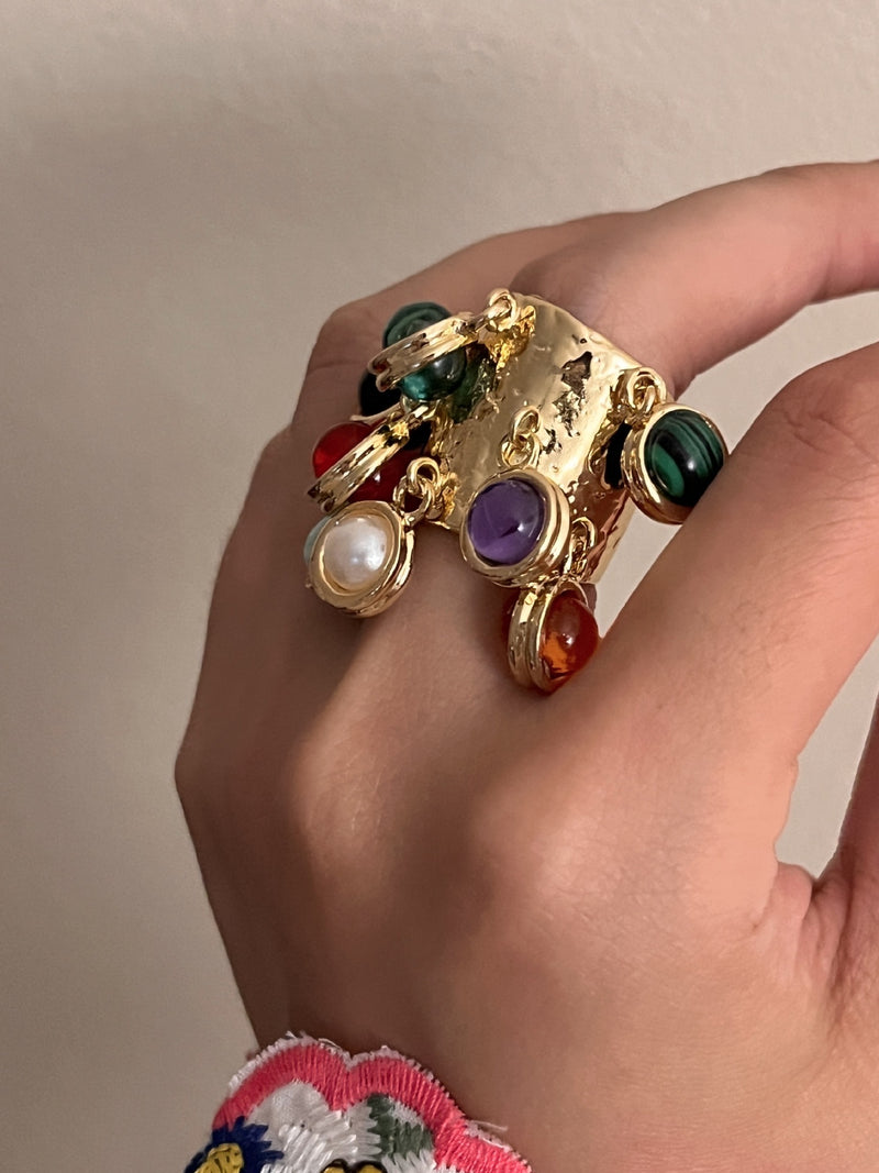Fashion Vintage Natural Gemstone Peacock Ring – Posh Atomic