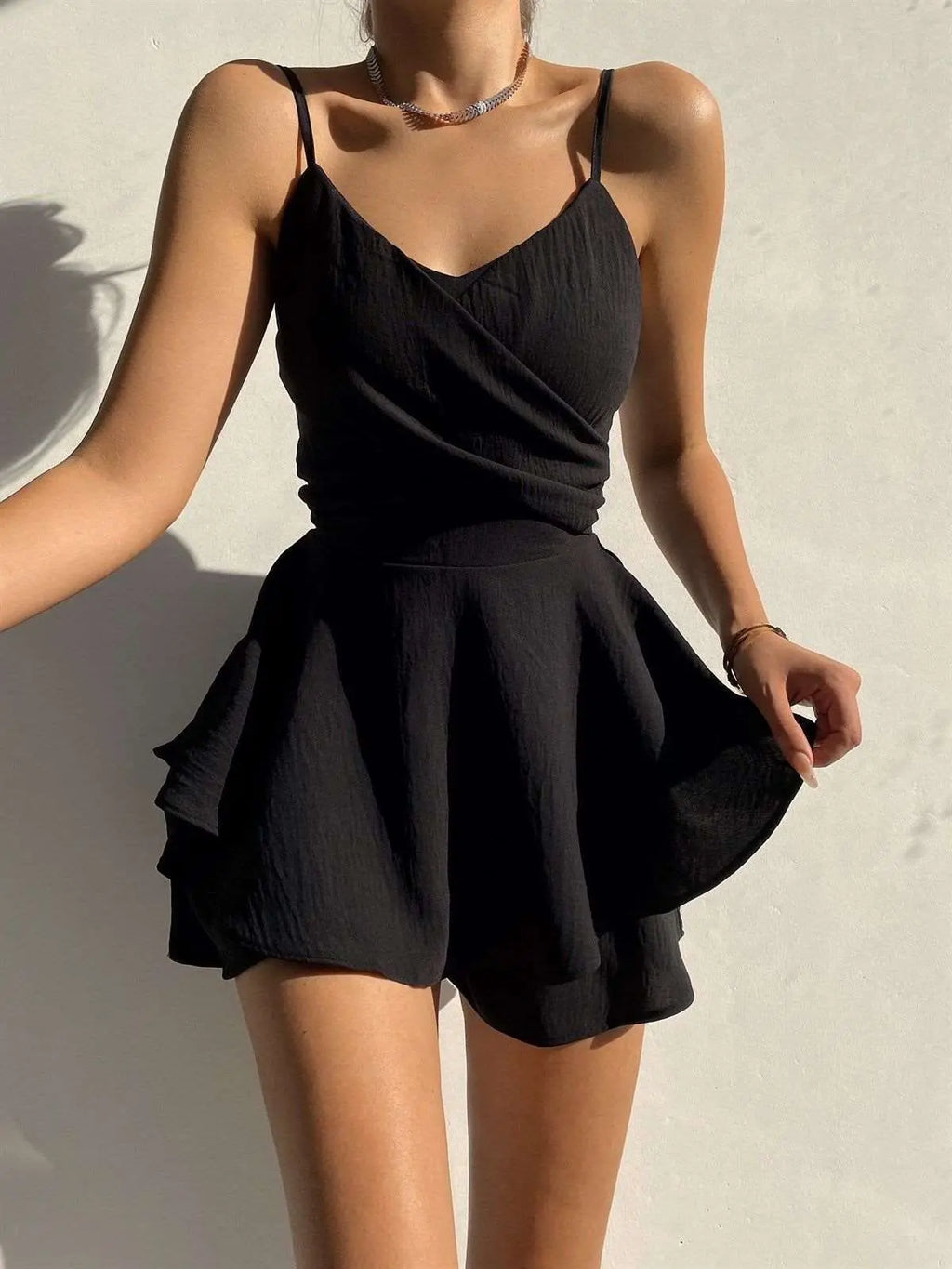 Fitted Waist Backless Dress L Black – Posh Atomic
