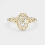 Flower Rings Pendant Natural White Crystal Ring Size12 – Posh Atomic