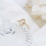 Flower Rings Pendant Natural White Crystal Ring Size15 – Posh Atomic
