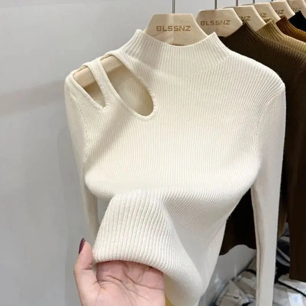 French Chic Clavicle Sweater Apricot Free Size – Posh Atomic