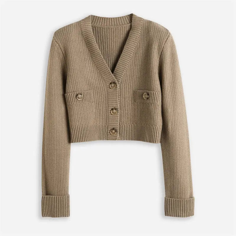 French Knit Three-piece Suit Set: Cardigan, Halter, Skirt Sling S – Posh Atomic