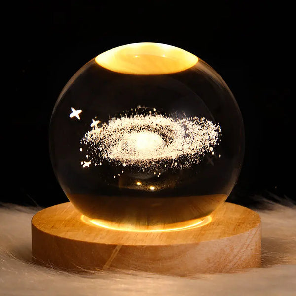 Galaxy Crystal Ball Table Lamp Solid Wood Seat Ferris Wheel 6CM – Posh Atomic