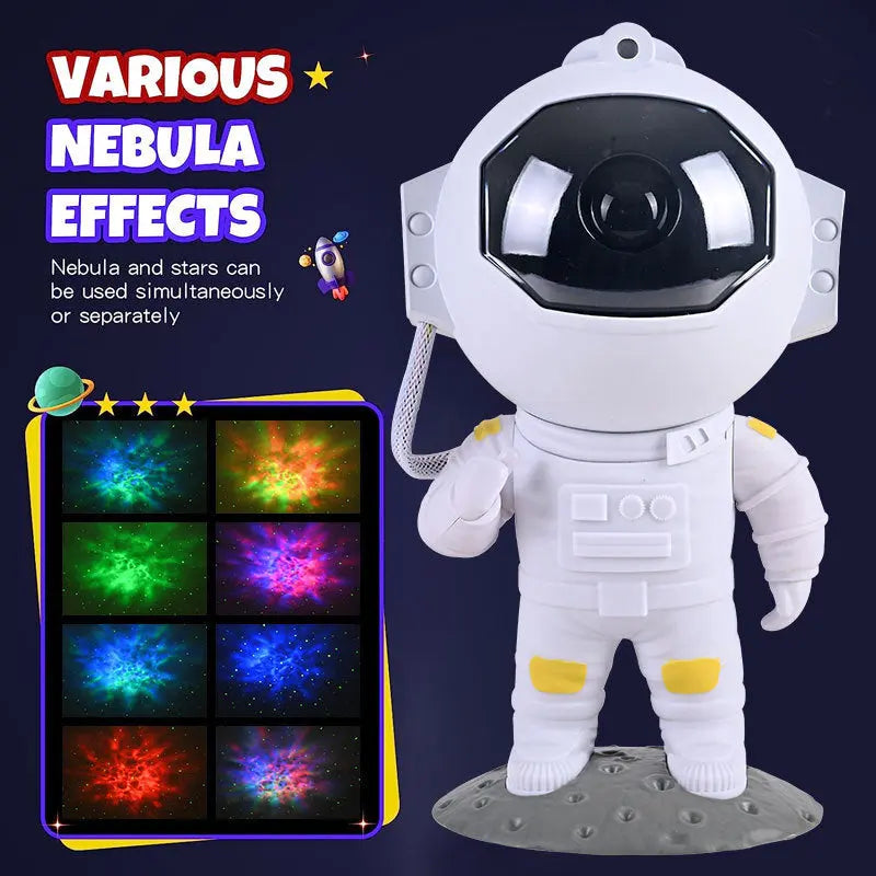 Galaxy Star Projector Starry Sky Night Light Astronaut Lamp Rechargeable New Style White – Posh Atomic