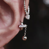 Geometric Gang Drill Round Beads Ear Clip Compact White Gold Color Copper – Posh Atomic