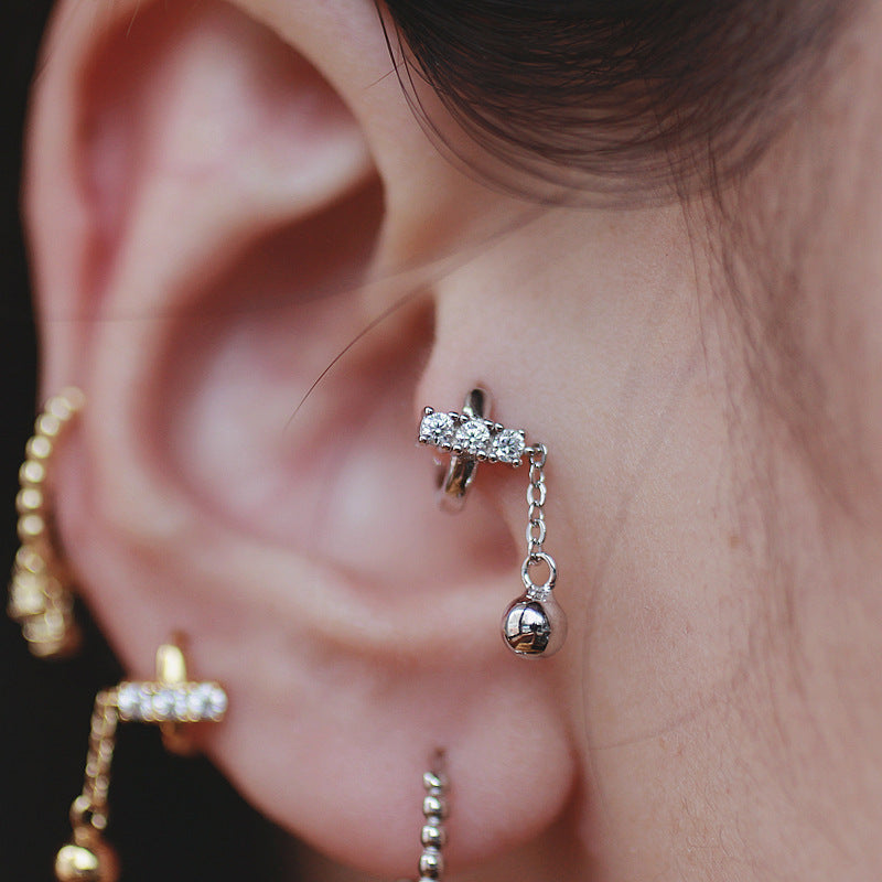 Geometric Gang Drill Round Beads Ear Clip Compact – Posh Atomic