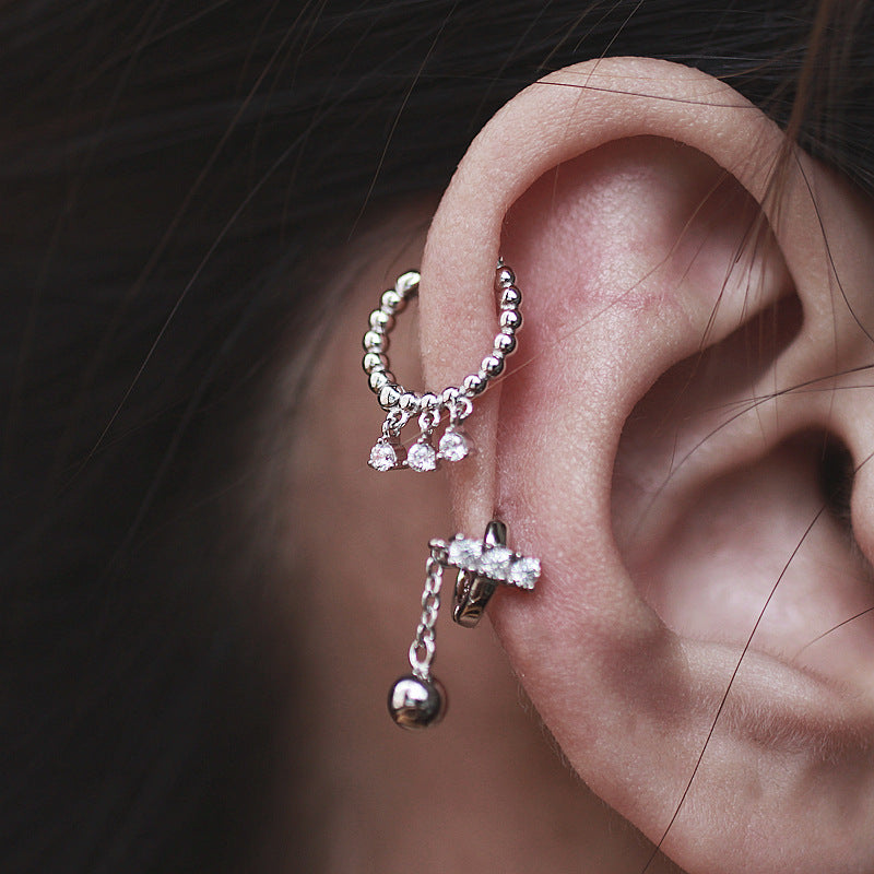 Geometric Gang Drill Round Beads Ear Clip Compact – Posh Atomic