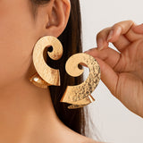 Geometric Trendy Female Irregular Earrings Double Layer 02 Gold 3242 Iron – Posh Atomic