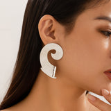 Geometric Trendy Female Irregular Earrings Double Layer – Posh Atomic