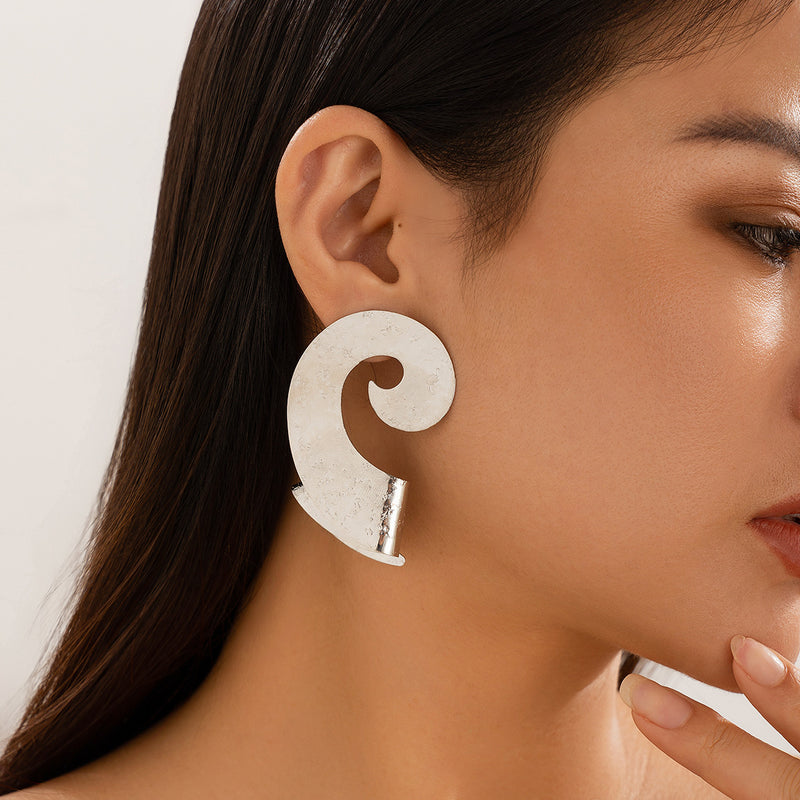 Geometric Trendy Female Irregular Earrings Double Layer – Posh Atomic