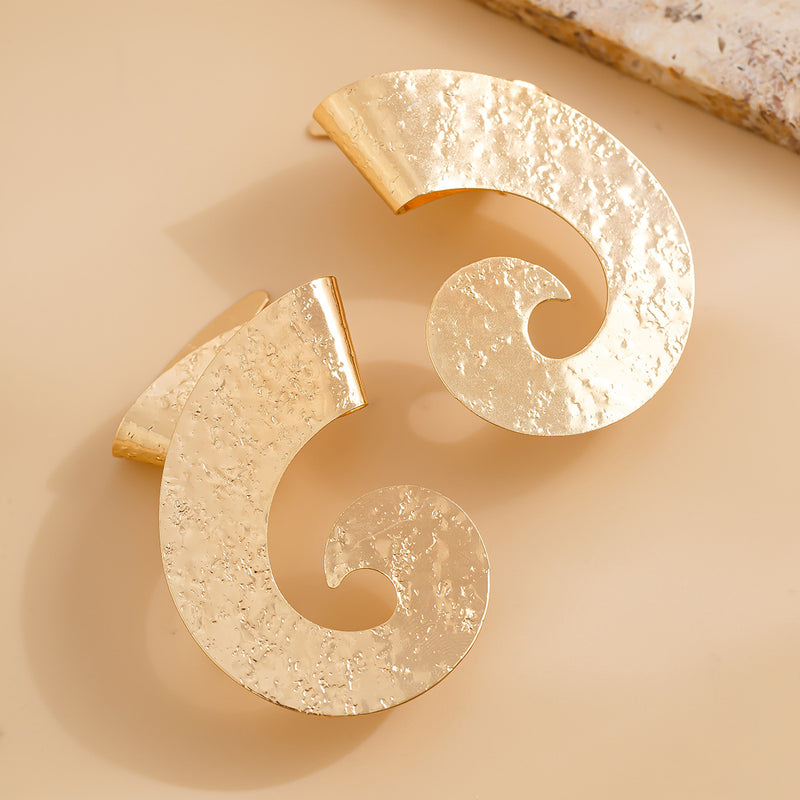 Geometric Trendy Female Irregular Earrings Double Layer 02 White K3342 Iron – Posh Atomic