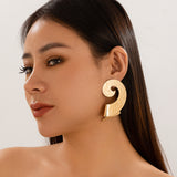 Geometric Trendy Female Irregular Earrings Double Layer – Posh Atomic