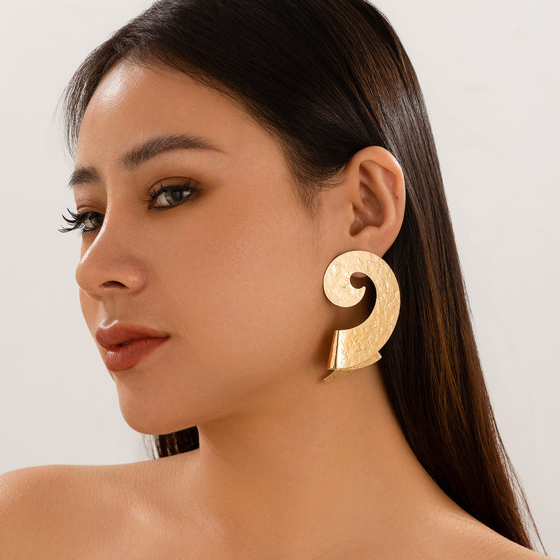 Geometric Trendy Female Irregular Earrings Double Layer – Posh Atomic