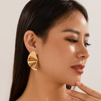 Geometric Trendy Female Irregular Earrings Double Layer – Posh Atomic