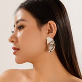 Geometric Trendy Female Irregular Earrings Double Layer – Posh Atomic