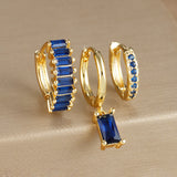Geometric Water Drop Diamond Gold Plated Earrings – Posh Atomic