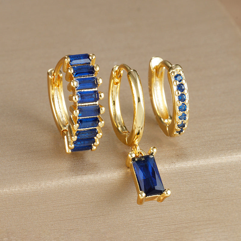 Geometric Water Drop Diamond Gold Plated Earrings – Posh Atomic