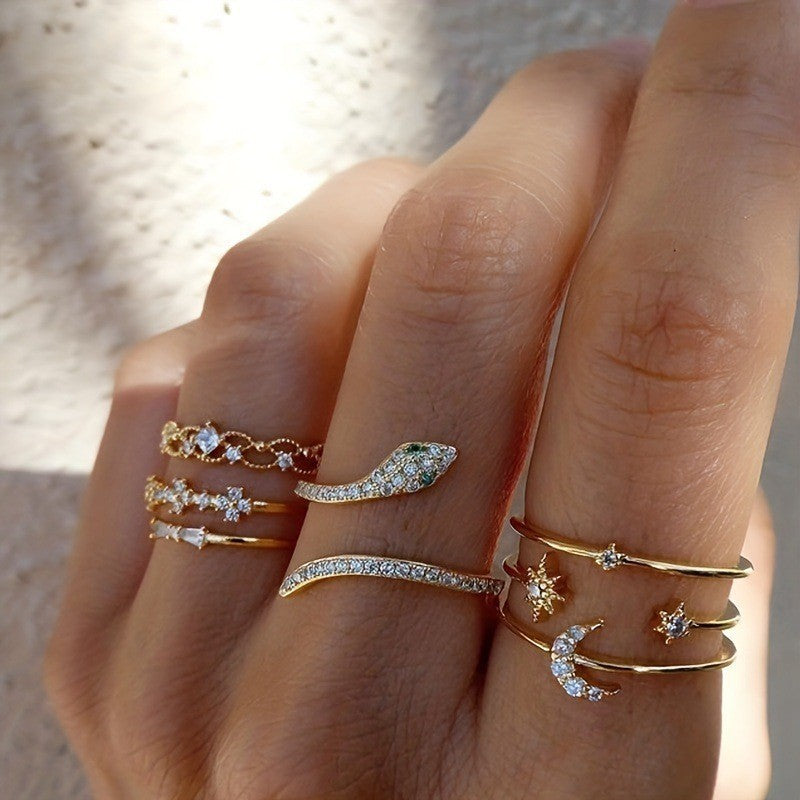Golden Combination Knuckle Ring Creative Fashion Variant 6 Alloy – Posh Atomic