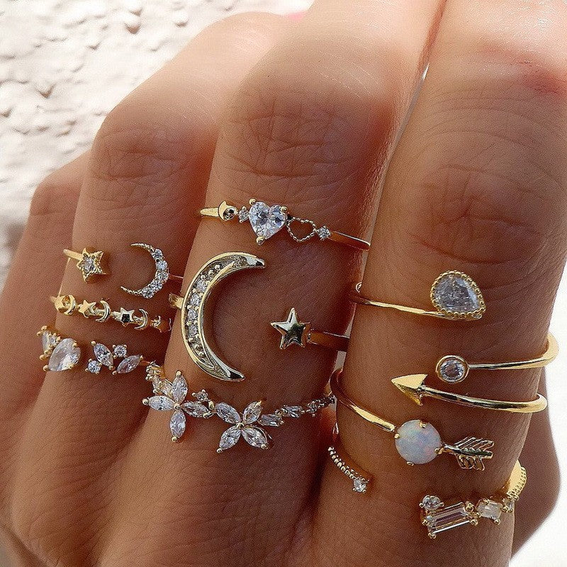 Golden Combination Knuckle Ring Creative Fashion Variant 5 Alloy – Posh Atomic