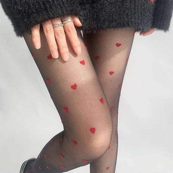 Heart Stockings Red Love Free Size – Posh Atomic