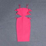 High Waist Bandage One-piece Dress Rose Red M – Posh Atomic