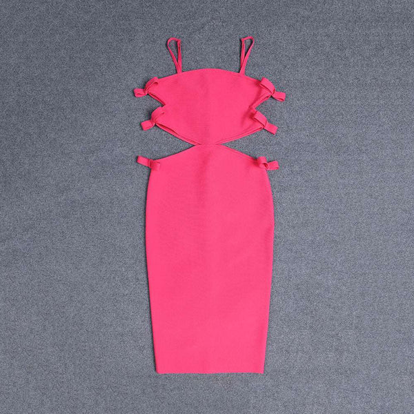 High Waist Bandage One-piece Dress Rose Red M – Posh Atomic