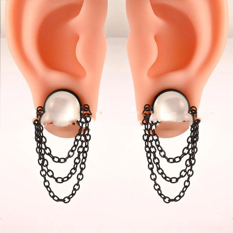 Human Piercing Ear Accessories I-shaped Threaded Stainless Steel Ear Extensions 8mm Black – Posh Atomic