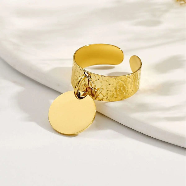 Ins Simple 18K Gold Stainless Steel Rings Pendants Pendant Design Gold Average Size – Posh Atomic