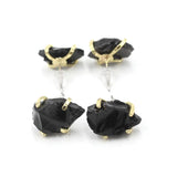 Irregular Natural Raw Gemstone Crystal Four-claw Stud Earrings Citrine – Posh Atomic