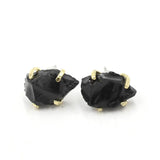 Irregular Natural Raw Gemstone Crystal Four-claw Stud Earrings – Posh Atomic