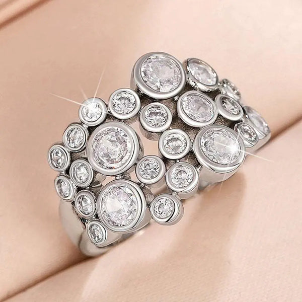 Irregular Starry Fashion Ring Q474 White Gold Color No6 – Posh Atomic