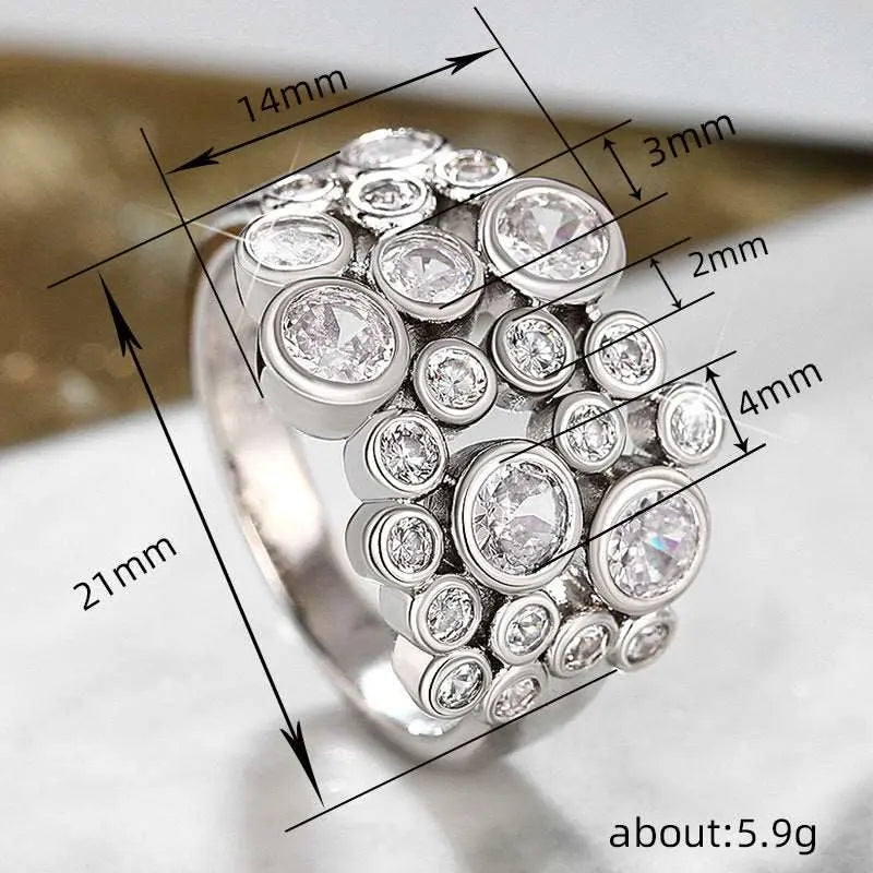 Irregular Starry Fashion Ring Q474 White Gold Color No10 – Posh Atomic