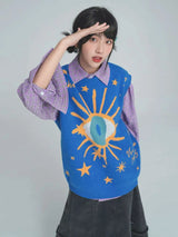 Knitted Sweater Vest For Women Purple XL – Posh Atomic