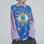 Knitted Sweater Vest For Women Blue M – Posh Atomic