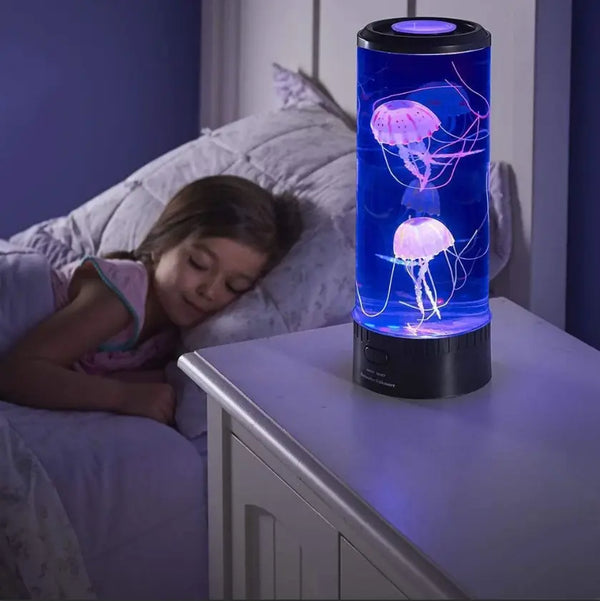LED Jellyfish Aquarium Lamp Night Light USB Powered Remote control L USB – Posh Atomic