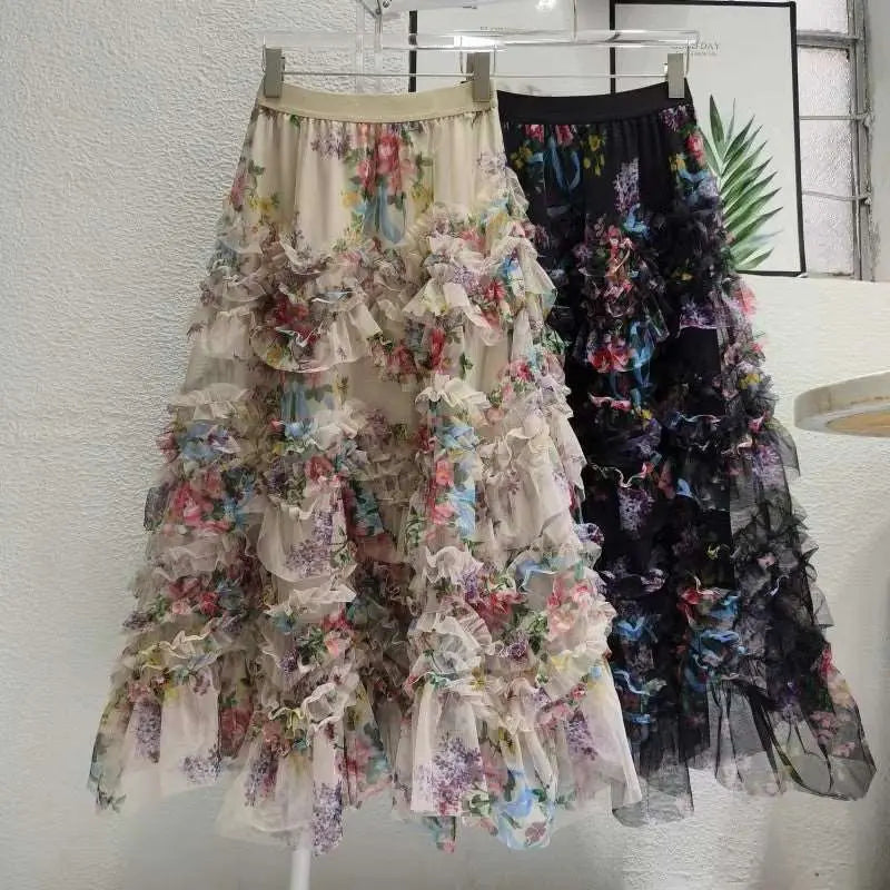 Lace Tulle Skirt, High Waist Black Free Size – Posh Atomic