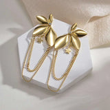 Long Flower Studded Diamond Tassel Stainless Steel Earrings – Posh Atomic