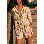 Long Sleeve Casual Short Set Printed Short XL – Posh Atomic