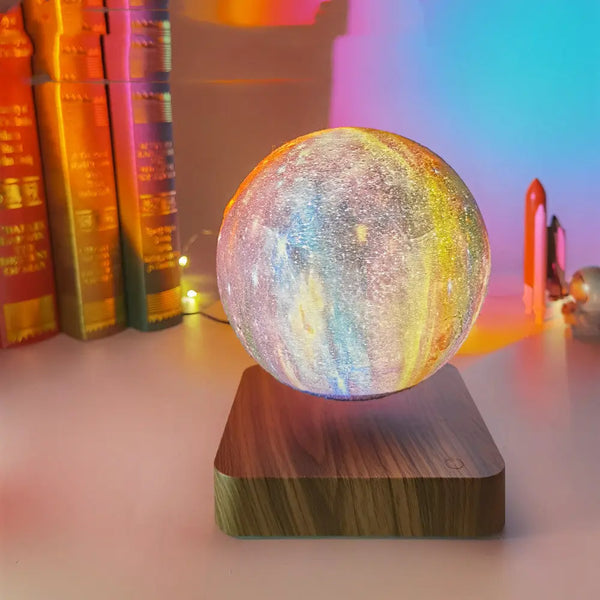 Magnetic Levitation Galaxy Decorative Light Square walnut color EU – Posh Atomic