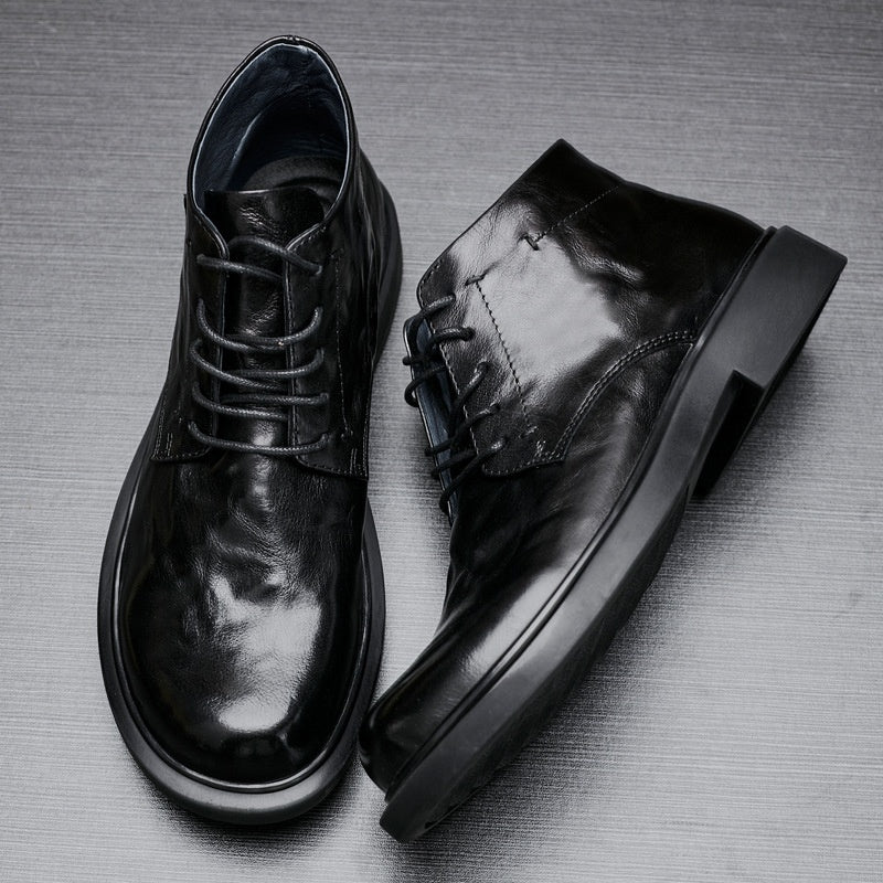 Men's Business Casual High-top Martin Boots Black – Posh Atomic