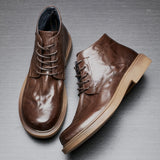 Men's Business Casual High-top Martin Boots Black – Posh Atomic