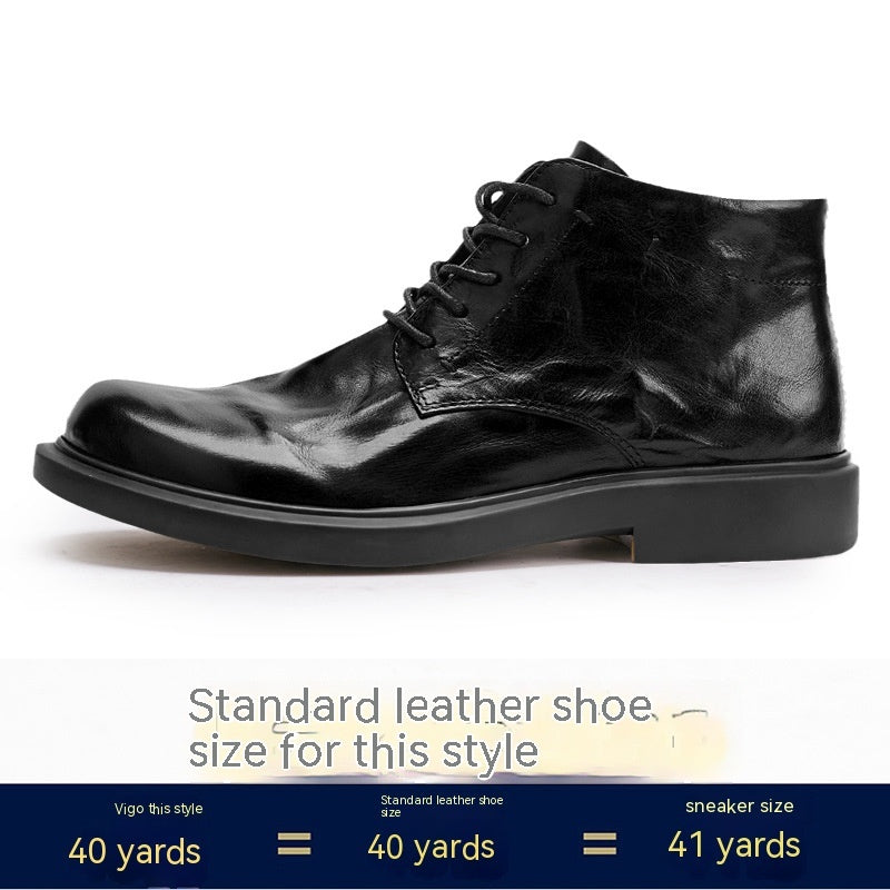 Men's Business Casual High-top Martin Boots Black – Posh Atomic