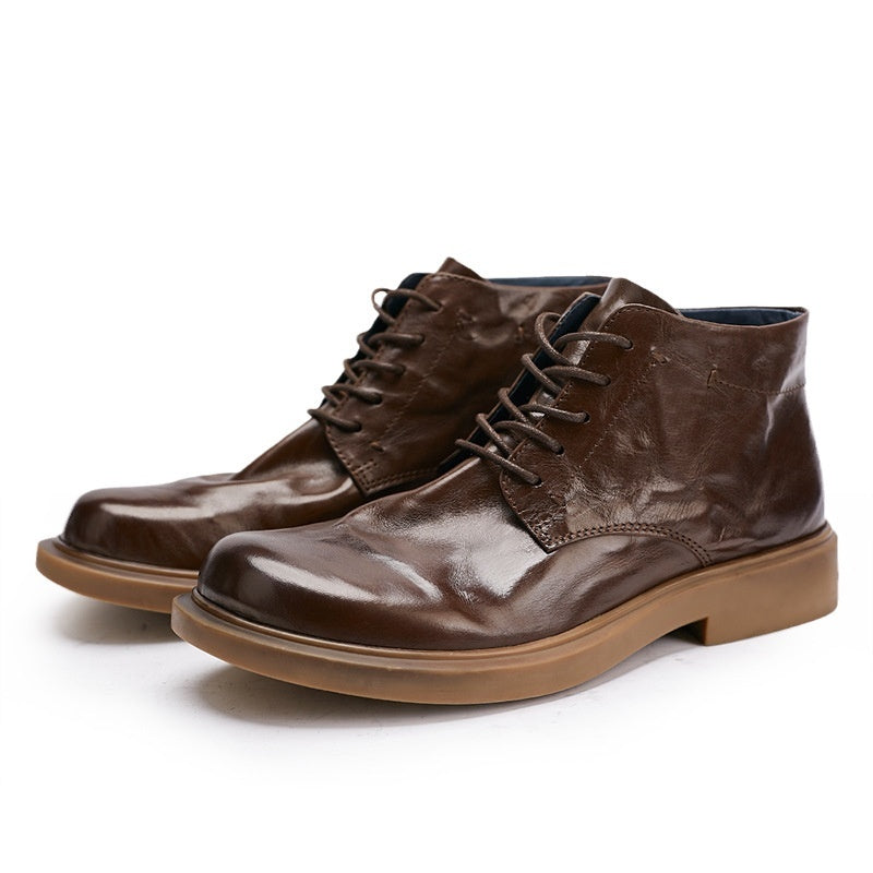 Men's Business Casual High-top Martin Boots Black – Posh Atomic