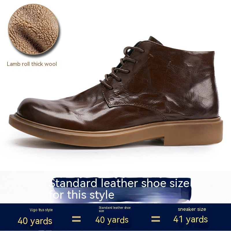 Men's Business Casual High-top Martin Boots Black Plus Velvet – Posh Atomic