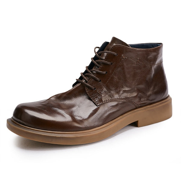Men's Business Casual High-top Martin Boots Black – Posh Atomic