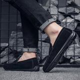 Men's Casual Flat Leather Shoes K038 Black – Posh Atomic