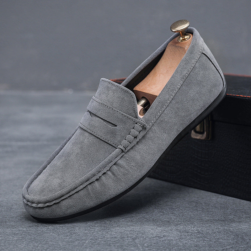 Men's Casual Flat Leather Shoes K038 Gray – Posh Atomic