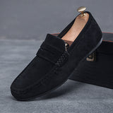 Men's Casual Flat Leather Shoes K038 Black – Posh Atomic